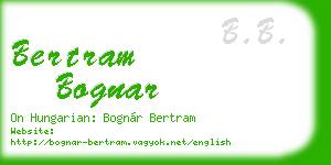 bertram bognar business card
